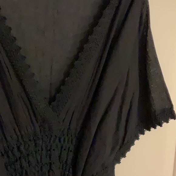 Gorgeous Short Caftan Swim Cover - Black, Handcrafted in Mexico NWOT - Picture 8 of 17